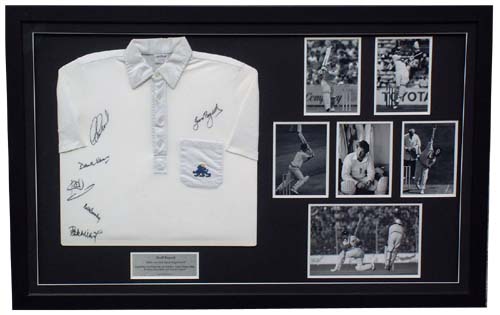 Geoff Boycott match shirt signed by 6 England legends