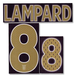 Lampard 8 06-08 England Away Name and Number Transfer