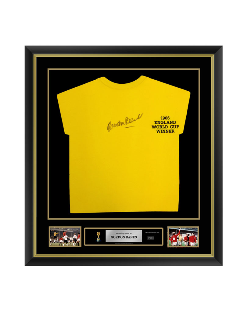 Official FIFA World Cup Gordon Banks Signed and Framed England 1966 Shirt