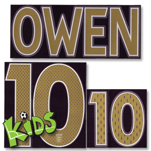 Owen 10 06-08 England Away Junior Name and Number Transfer