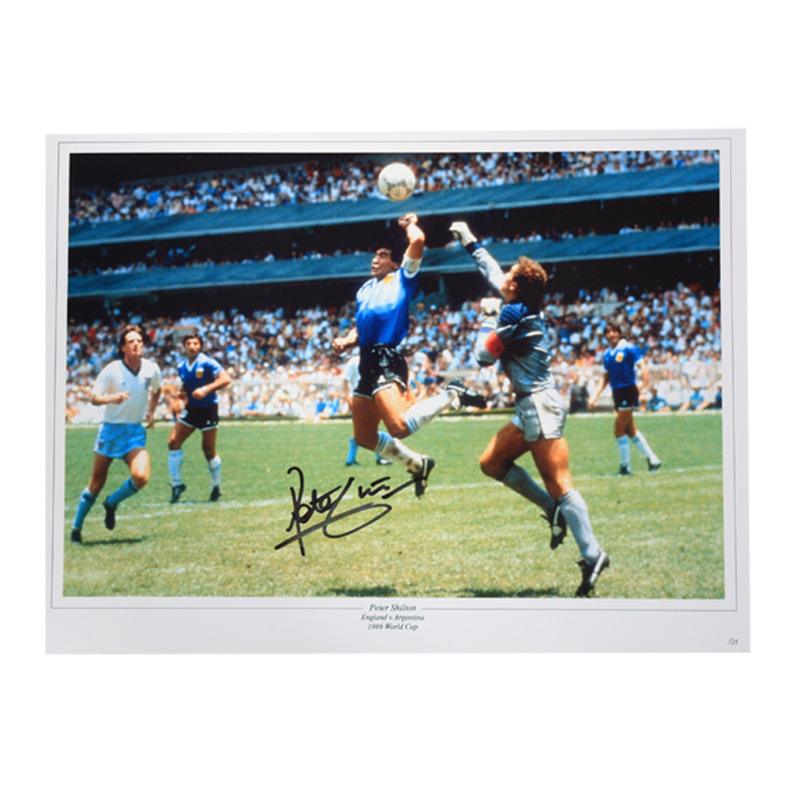 Peter Shilton Signed England Photo Hand of God