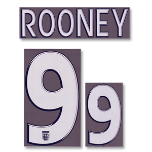Rooney 9 08-10 England Away Official Name and Number