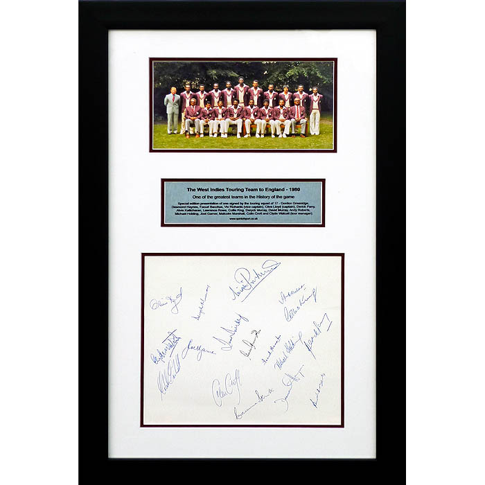 West Indies - 1980 England Tour - Fully signed Presentation