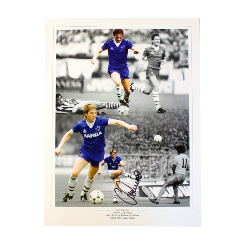 Gary Stevens Signed Everton Photo