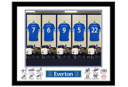 Personalised Everton Dressing Room Print