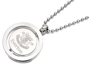 Stainless Steel Everton FC Crest Swivel Rondel Pendant And Ball Chain - 102949