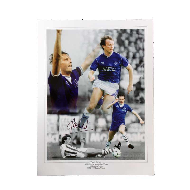 Trevor Steven Signed Everton Photo