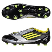 Adidas F50 Adizero TRX Firm Ground Leather Football Boots - Black/Lab Lime/Metallic Silver