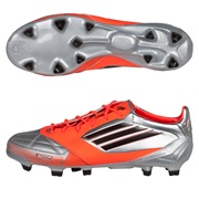 Adidas F50 Adizero TRX Firm Ground Leather Football Boots - Metallic Silver/Black/Infrared