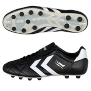 Hummel Leather Firm Ground Football Boots - Black/White