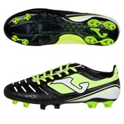 Joma Power Firm Ground Football Boots - Black/Lime/White