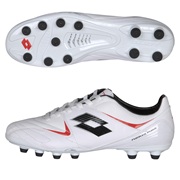 Lotto Fuerzapura II 500 Firm Ground Football Boots - White/Risk Red