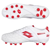 Lotto Stadio Potenza II 300 Firm Ground Football Boots - White/Risk Red