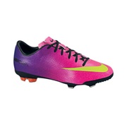 Nike Mercurial Vapor IX Firm Ground Football Boots - Kids - Fireberry/Electric Green/Red Plum