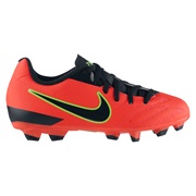 Nike T90 Shoot IV Firm Ground Football Boots - Bright Crimson/Dark Obsidian/Electric Glow - Kids