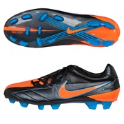 Nike Total90 Laser IV KL Firm Ground Football Boots - Black/Total Orange/Blue Glow