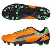 Puma Evospeed 1 Leather Firm Ground Football Boots - Flame Orange/Team Charcoal/Classic Green