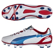 Puma Evospeed 3 Firm Ground Football Boots - White-Limoges-Ribbon Red