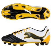 Puma PowerCat 2.12 Firm Ground Football Boots - Black/White/Team Yellow