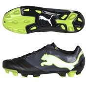 Puma PowerCat 3.12 Firm Ground Football Boots - Black/Dark Shadow/White/Lime Punch