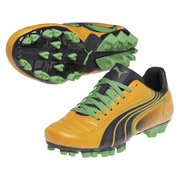 Puma Powercat V6.11 Firm Ground Football Boots -Kids - Flame Orange/Team Charcoal/Classic Green