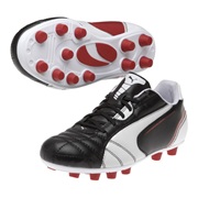Puma Universal Firm Ground Football Boots - Black/White/Ribbon Red - Kids