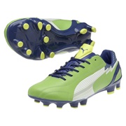 Puma evoSPEED 1 K Firm Ground Football Boots - Jasmin Green/Monaco Blue/Fluo Yellow