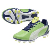 Puma evoSPEED 3 Firm Ground Football Boots - Jasmin Green/Monaco Blue/Fluo Yellow