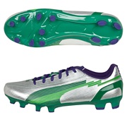 Puma evoSPEED 5 Firm Ground Football Boots - Silver/Team Green/Team Violet