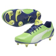 Puma evoSPEED 5 Soft Ground Football Boots - Jasmin Green/Monaco Blue/Fluo Yellow