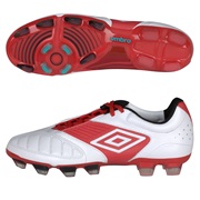 Umbro Geometra Pro Firm Ground Football Boots - White/True Red