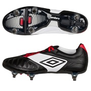 Umbro Geometra Pro Soft Ground Football Boots - Black/White/True Red
