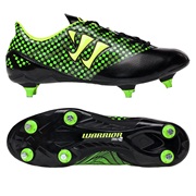 Warrior Sports Gambler Combat Soft Ground Football Boots- Blk/Grn Black