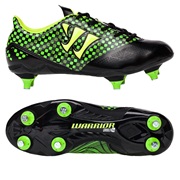 Warrior Sports Gambler Combat Soft Ground Football Boots -Blk/Grn-Junior Black