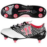 Warrior Sports Gambler Combat Soft Ground Football Boots-Kids-Wht/Blk/Pink White