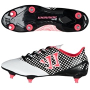 Warrior Sports Gambler Combat Soft Ground Football Boots- Wht/Blk/Pink White