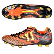 Warrior Sports Skreamer Combat Firm Ground Football Boots-Ebony/Orange/Yellow Black