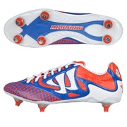 Warrior Sports Skreamer Combat Soft Ground Football Boots - Spicy Orange/Baja Blue/White - Kids