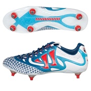 Warrior Sports Skreamer Combat Soft Ground Football Boots-Wht/ Navy/Red White