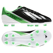 adidas Adizero F10 TRX Firm Ground Football Boots - Black/Running White/Green Zest - Kids