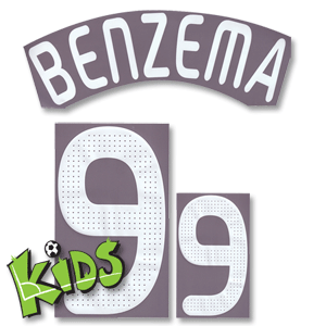 07-09 France Home/Away Benzema 9 Kids Name and Number Transfer