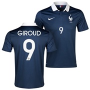 France Home Shirt 2013/15 Navy with Giroud 9 printing