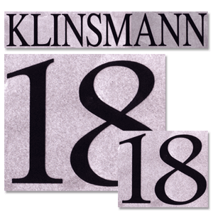 1996 Germany Home Klinsmann 18 Flock Name and Number