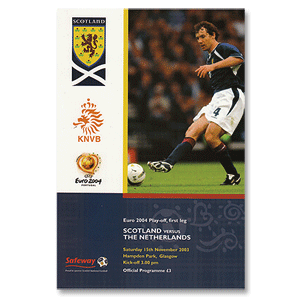 Scotland v Holland - Euro 2004 Qualifier - 15th Nov. 2003