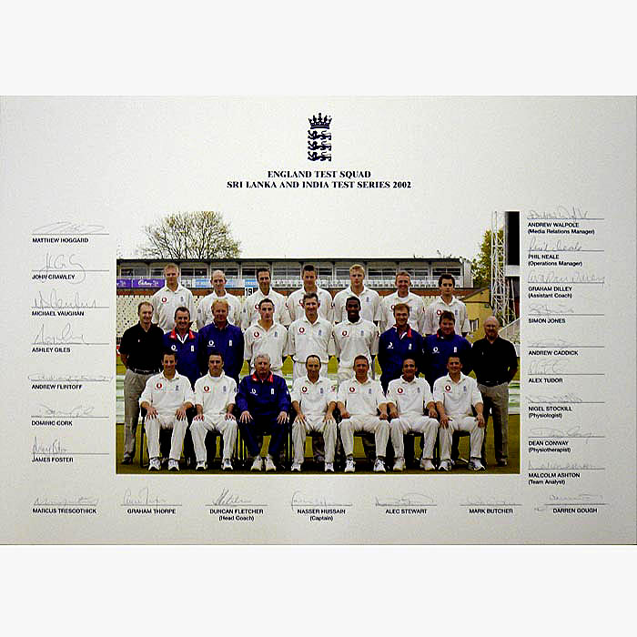 England vs.Sri Lanka and India 2002 - Fully Signed Presentation