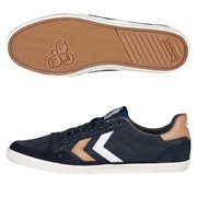 Hummel Ten Star Oiled Low Trainers - Dress Blue/Indian Tan/White