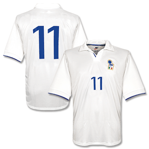 98-99 Italy Away Shirt - No Swoosh - Players + No 11