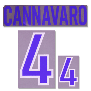 98-99 Italy Away World Cup Cannavaro 4 Flex Name and Number