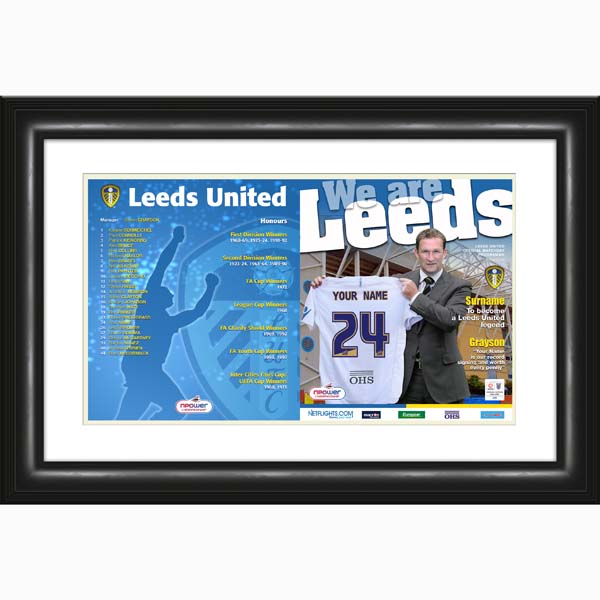 Leeds - Personalised Match Day Programme - Framed