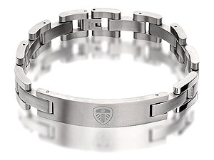 Stainless Steel Leeds United FC Crest Identity Bracelet - 102645